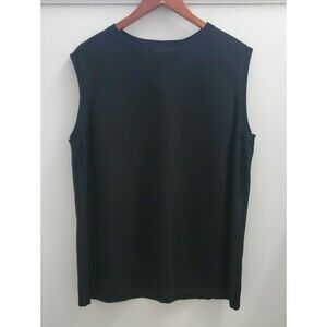 August Silk Classic Black Sleeveless Knit Top Silk Blend Size 2X